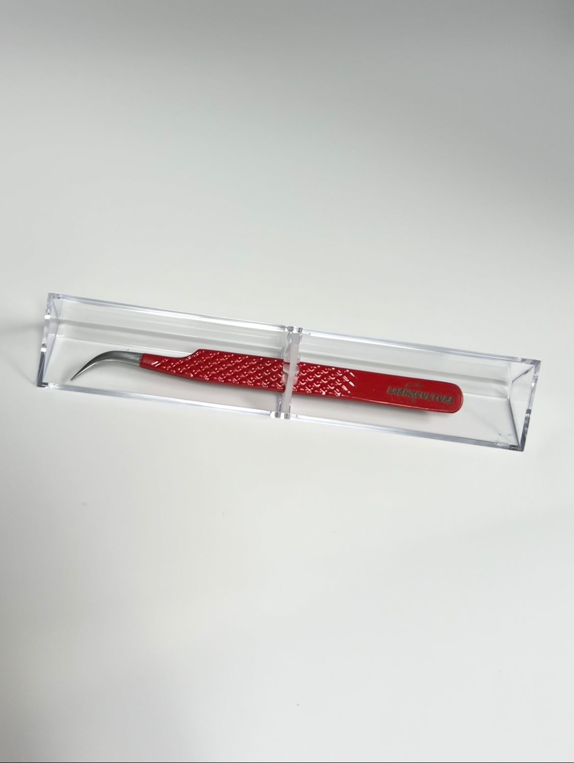 Red curved isolation tweezer