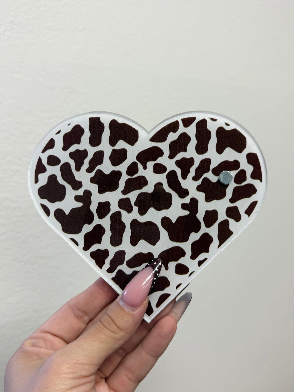 Brown cow print lash tile
