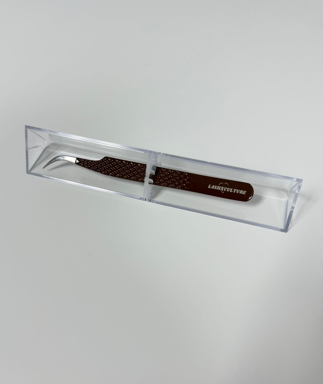 Brown curved isolation tweezer