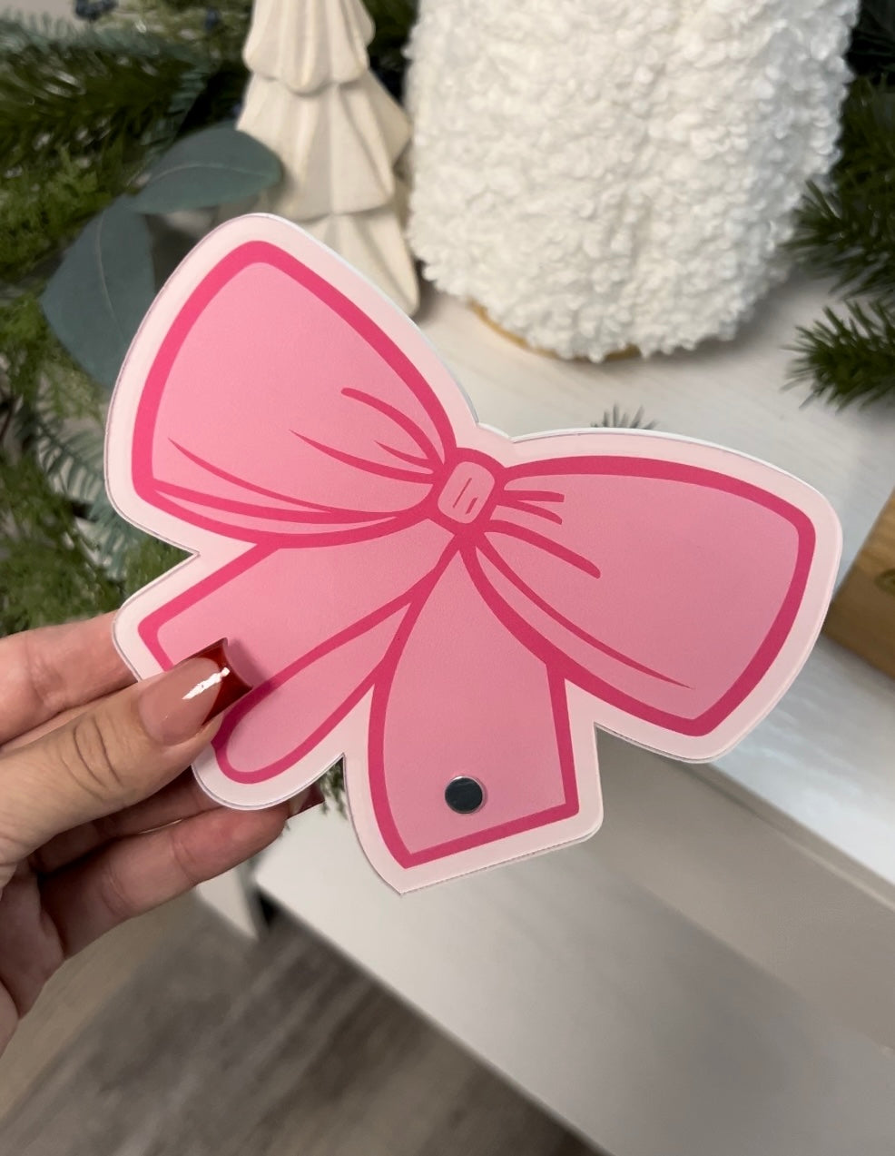 Pink coquette bow lash tile