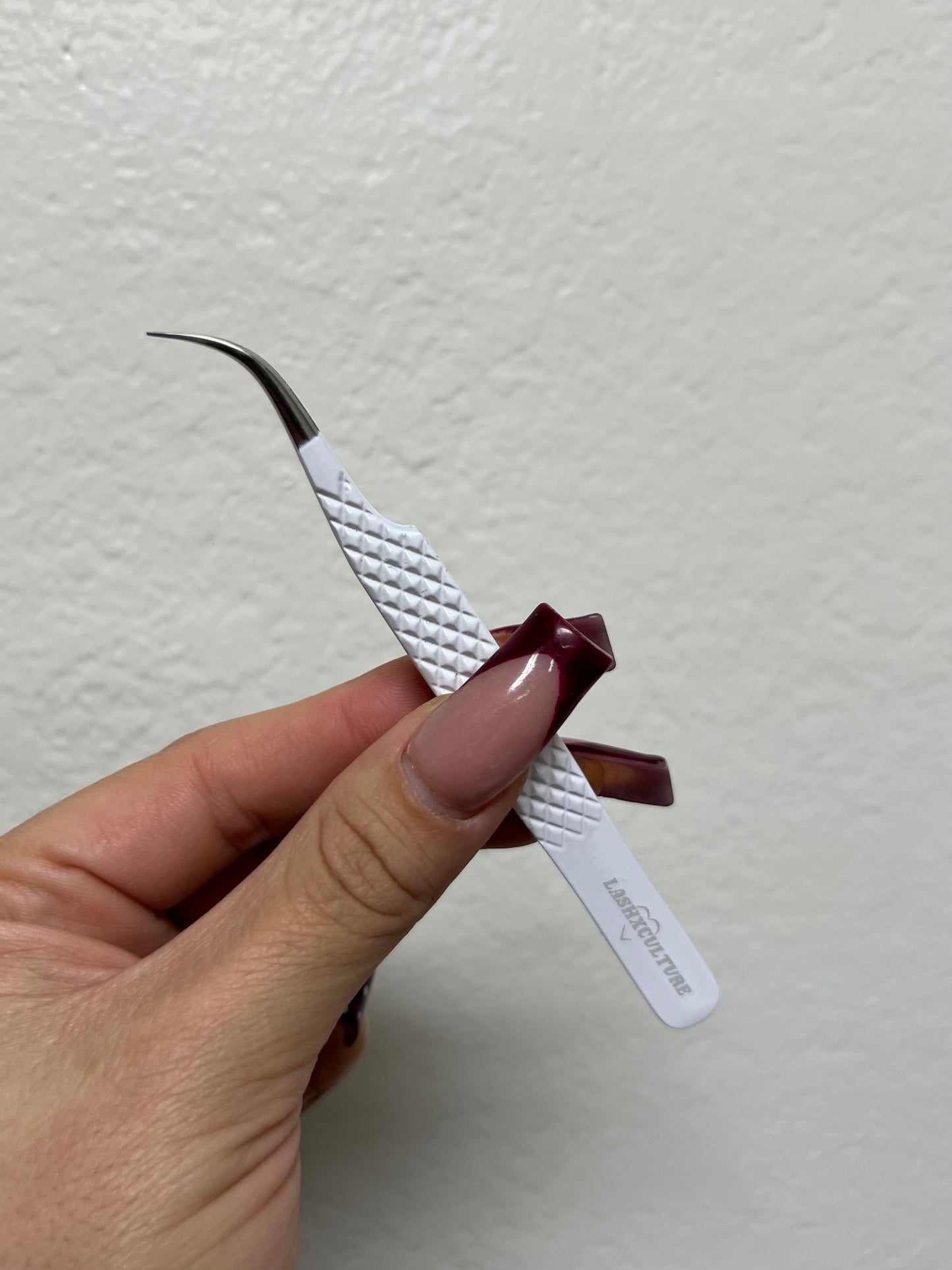 White Curved Isolation Tweezer