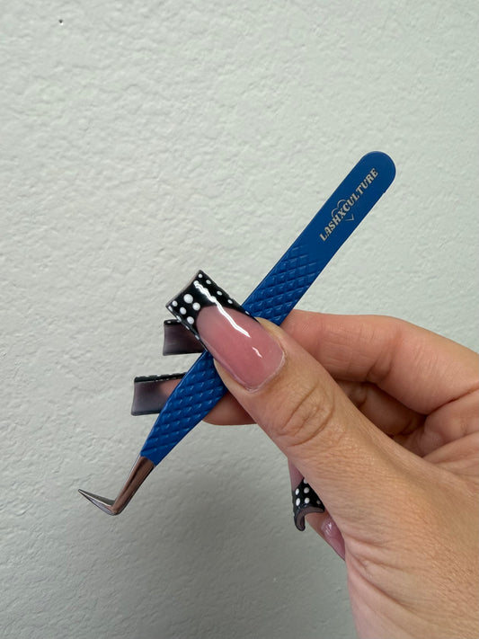Blue fiber tip volume boot tweezer