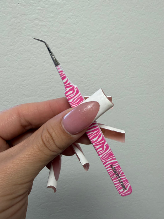 Pink Zebra 45° Isolation Tweezer